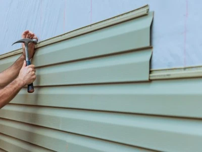 Siding installation on Calgary home